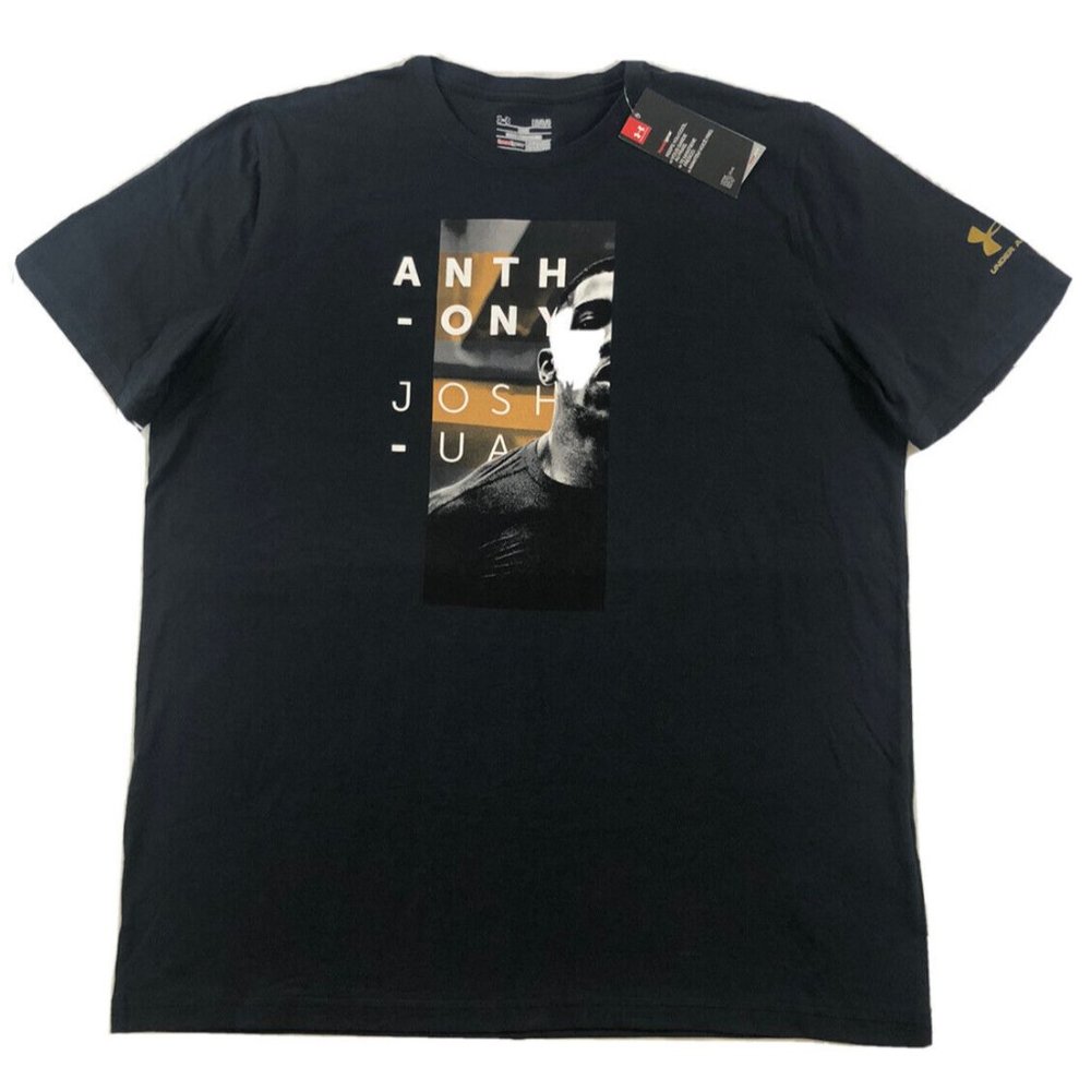NWT Anthony Joshua Under Armour Boxing Face Shirt Black/Gold Shirt L RARE